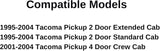 With Gasket Rear Sliding Window Glass Back Slider Complete Set Compatible with Toyota Tacoma Pickup 1995-2004 Models
