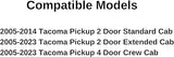 Stationary Encapsulated Back Window Back Glass Compatible with Toyota Tacoma Pickup 2005-2023 Models