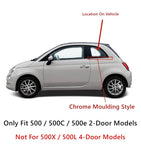 Tempered Chrom Moulding Style Driver Left Side Quarter Window Quarter Glass Compatible with Fiat 500 / 500C / 500e 2012-2019 2-Door Models (Not For 500X or 500L )
