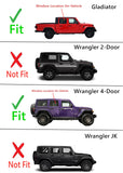 Privacy Passenger Right Side Rear Door Window Door Glass Compatible with Jeep Wrangler 2018-2025 / Gladiator 2020-2025 4 Door Models