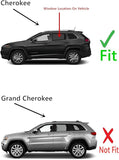 Driver Left Side Rear Door Window Door Glass Compatible with Jeep Cherokee 2014-2023 Models (Not For Grand Cherokee)