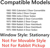 Stationary Tempered Passenger Right Side Front Vent Window Vent Glass Compatible with Volkswagen Cabriolet 1985-1993 / Rabbit Jetta 1975-1984 Models (Not For Rabbit Pickup)