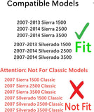Flush Fit Manual Slider Back Window Back Glass Compatible with Chevrolet Silverado / GMC Sierra 1500 2007-2013 Models & 2500 3500 2007-2014 Models Pickup (Not For Classic Models)