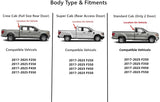 Stationary Back Window Back Glass Compatible with Ford F250 F350 F450 F550 2017-2025 Models (Not For F150, F650,Or F750)