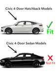 Tempered Driver Left Side Rear Door Window Door Glass Compatible with Honda Civic 4-Door Hatchback 2022-2025 Models