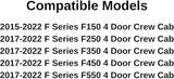 Driver Left Side Rear Door Window Door Glass Compatible with Ford Ford F150 4 Door Crew Cab 2015-2022 Models / F250 F350 F450 F550 4 Door Crew Cab 2017-2022 Models