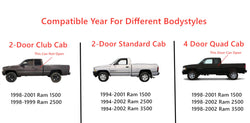 Stationary Rear Back Window Back Glass Compatible with Dodge Ram Pickup 1500 1998-2001 / 2500 3500 1998-2002 All Boty Types & 2-Door Standard Cab 1994-1997
