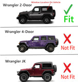 Laminated Driver Left Side Quarter Window Quarter Glass Compatible with Jeep Wrangler 2-Door 2018-2025 Models