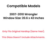 With Free Glue Heated Privacy Back Tailgate Window Back Glass Compatible with Jeep Wrangler 2007-2010 Models