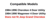 Driver Left Side Rear Vent Window Vent Glass Compatible with Jeep Cherokee/Wagoneer 1984-1996 4 Door Models