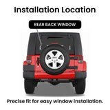 With Free Glue Heated Privacy Back Tailgate Window Back Glass Compatible with Jeep Wrangler 2007-2010 Models