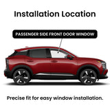 Passenger Right Side Front Door Window Door Glass Compatible with Nissan Kicks 2025-2026 Models