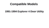 Driver Left Side Front Door Window Door Glass Compatible with Ford Explorer 4 Door Utility 1991-1994 Models