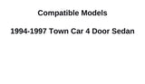 Passenger Right Side Front Door Window Door Glass Compatible with Lincoln Town Car 4 Door Sedan 1994-1997 Models