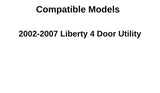 With Bottom Attachment Style Driver Left Side Rear Door Window Door Glass Compatible with Jeep Liberty 2002-2007 Models