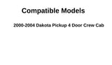 Passenger Right Side Front Door Window Door Glass Compatible with Dodge Durango 1998-2003 Models/Dodge Dakota Pickup 2000-2004 4 Door Models
