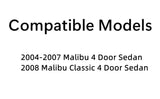 Driver Left Side Rear Door Window Door Glass Compatible with Chevrolet Malibu 2004-2007 / Malibu Classic 2008 4 Door Sedan Models