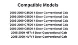 Fit Both Passenger Right Side/ Driver Left Side Rear Door Window Door Glass Compatible With Chevrolet Kodiak 2003-2009/GMC Topkick 2003-2009/Isuzu HTR HVR 2005-2009 4 Door Models