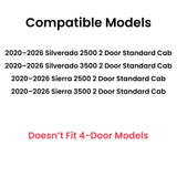 Tempered Passenger Right Side Door Window Door Glass Compatible with Chevrolet Silverado 2500 3500 2020-2025 GMC Sierra 2500 3500 2020-2026 2-Door Standard Cab Pickup Models