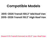 Tempered Passenger Right Side Quarter Window Quarter Glass Compatible with Ford Transit Long Wheel Base Mid-Roof & High-Roof Van 2015-2026 Models (Not For Low-Roof)