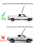 Movable Passenger Right Side Quarter Window Quarter Glass Complete Set Compatible with Chevrolet/GMC Pickup C1500 K1500 1988-1999 / C2500 K2500 C3500 K3500 1988-2000 2 Dr Extended Cab Models