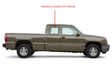 Movable Passenger Right Side Rear Quarter Window Quarter Glass With Frame & Latch Compatible with GMC Sierra 1999-2006 / Sierra Classic 2007 Extended Cab Pickup Models