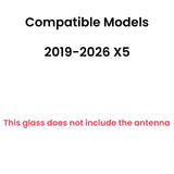 Chrome Molding Style Passenger Right Side Quarter Window Glass Compatible with BMW X5 2019-2026 Models