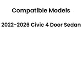 Tempered Chrome Molding Style Driver Left Side Quarter Window Quarter Glass Compatible with Honda Civic 4-Door Sedan 2022-2026 Models