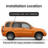 Passenger Right Side Rear Vent Window Vent Glass Compatible with Chevrolet Tracker/Suzuki Grand Vitara/Suzuki Vitara 1999-2005 Models (Not For Grand Vitara XL-7)
