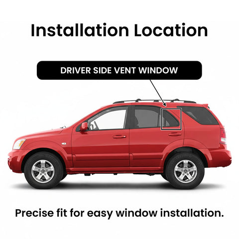 Driver Left Side Rear Vent Window Vent Glass Compatible with Kia Sorento 2003-2010 Models