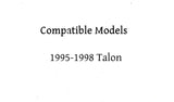 Driver Left Side Door Window Door Glass Compatible with Eagle Talon 2 Door Coupe 1995-1998 Models