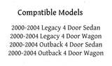 Passenger Right Side Front Door Window Door Glass Compatible with Subaru Legacy/Subaru Outback 4 Door Sedan/Wagon 2000-2004 Models