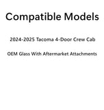 OEM With Aftermarket Attachments Tempered Driver Left Side Rear Door Window Glass Compatible with Toyota Tacoma Crew Cab Pickup 2024-2025 Models
