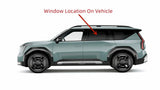 Tempered Driver Left Side Rear Door Window Door Glass Compatible with Kia EV9 2024-2025 Models