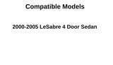 Passenger Right Side Rear Door Window Door Glass Compatible with Buick Lesabre 2000-2005 Models