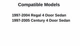 Passenger Right Side Rear Door Window Door Glass Compatible with Buick Regal / Century 4 Door Sedan 1997-2005 Models