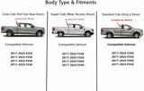 Stationary Back Window Back Glass Compatible with Ford F250 F350 F450 F550 2017-2026 Models (Not For F150, F650,Or F750)