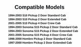 Privacy Stationary Back Window Back Glass Compatible with Chevrolet S10 & GMC Sonoma S15 1994-2005 / Isuzu Hombre Pickup 1996-2000 Models