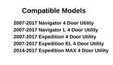 Passenger Right Side Rear Door Window Door Glass Compatible with Ford Expedition/Lincoln Navigator 2007-2017 Models