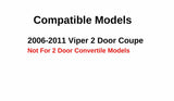 Passenger Right Side Door Window Door Glass Compatible with Dodge Viper 2 Door Coupe 2006-2011 Models
