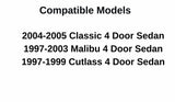 NAGD Passenger Right Side Front Door Window Glass, Compatible with Oldsmobile Cutlass 1997-1999, Chevrolet Malibu 1997-2003, Chevrolet Classic 2004-2005, Tempered Glass, Clear