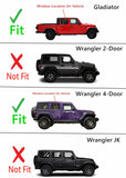 Privacy Passenger Right Side Rear Door Window Door Glass Compatible with Jeep Wrangler 2018-2026 / Gladiator 2020-2026 4 Door Models