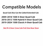 Driver Left Side Rear Door Window Door Glass Compatible with Dodge Ram Pickup 1500 4 Door Quad Cab 2009-2018 Models & 1500 Classic 4 Door Quad Cab 2019-2024 Models