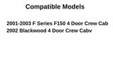 Passenger Right Side Rear Door Window Door Glass Compatible with Ford F150 Pickup/Lincoln Blackwood 4 Door Crew Cab 2001-2003 Models