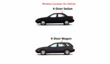 Driver Left Side Rear Door Window Door Glass Compatible with Saturn SL1 SL2 4-Door Sedan 1996-2002 / SW1 SW2 4-Door Wagon 1996-2001 Models