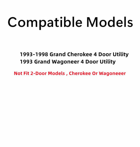 Driver Left Side Rear Door Window Door Glass Compatible with 1993-1998 Jeep Grand Cherokee / 1993 Grand Wagoneer 4 Door Utility Models