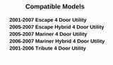 Driver Left Side Front Door Window Door Glass Compatible with Mazda Tribute 2001-2006 Models/Mercury Mariner 2005-2007 Models/Ford Escape 2001-2007 Models