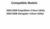 Passenger Right Side Rear Door Window Door Glass Compatible with Ford Expedition/Lincoln Navigator 2003-2006 Models