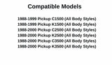 Encapsulated Privacy Stationary Back Window Glass Compatible with Chevrolet/GMC C1500 K15001988-1999 & C2500 K2500 C3500 K3500 1988-2000 Pickup Models