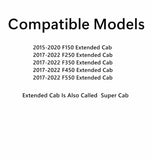 OE Passenger Right Side Rear Door Window Door Glass Compatible with Ford F150 2015-2020 / F250 F350 F450 F550 2017-2022 Super Cab/Extended Cab Pickups Models